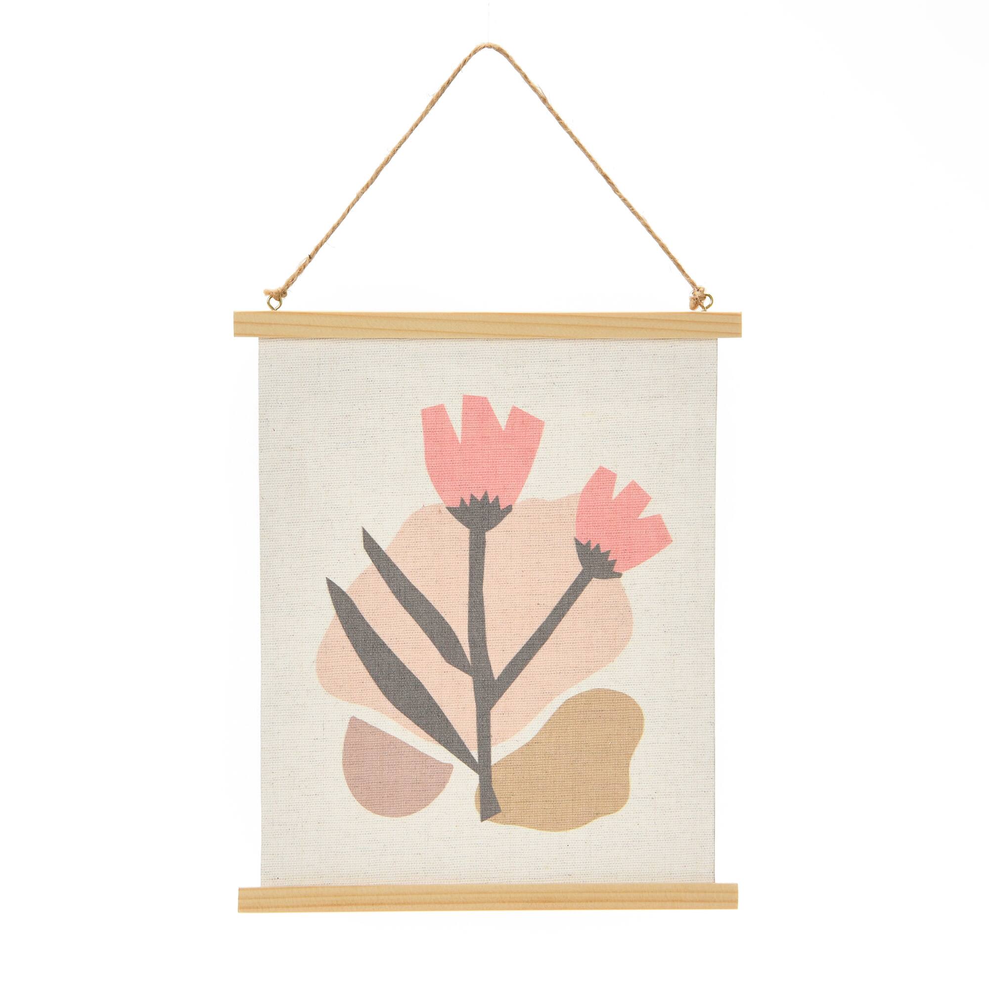Hello Honey® Abstract Floral Canvas Wall Scroll